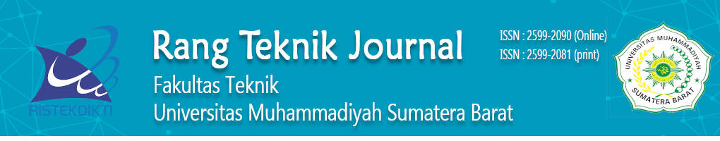 Rang Teknik Journal    |     Fakultas Teknik    |   Universitas Muhammadiyah Sumatera Barat
